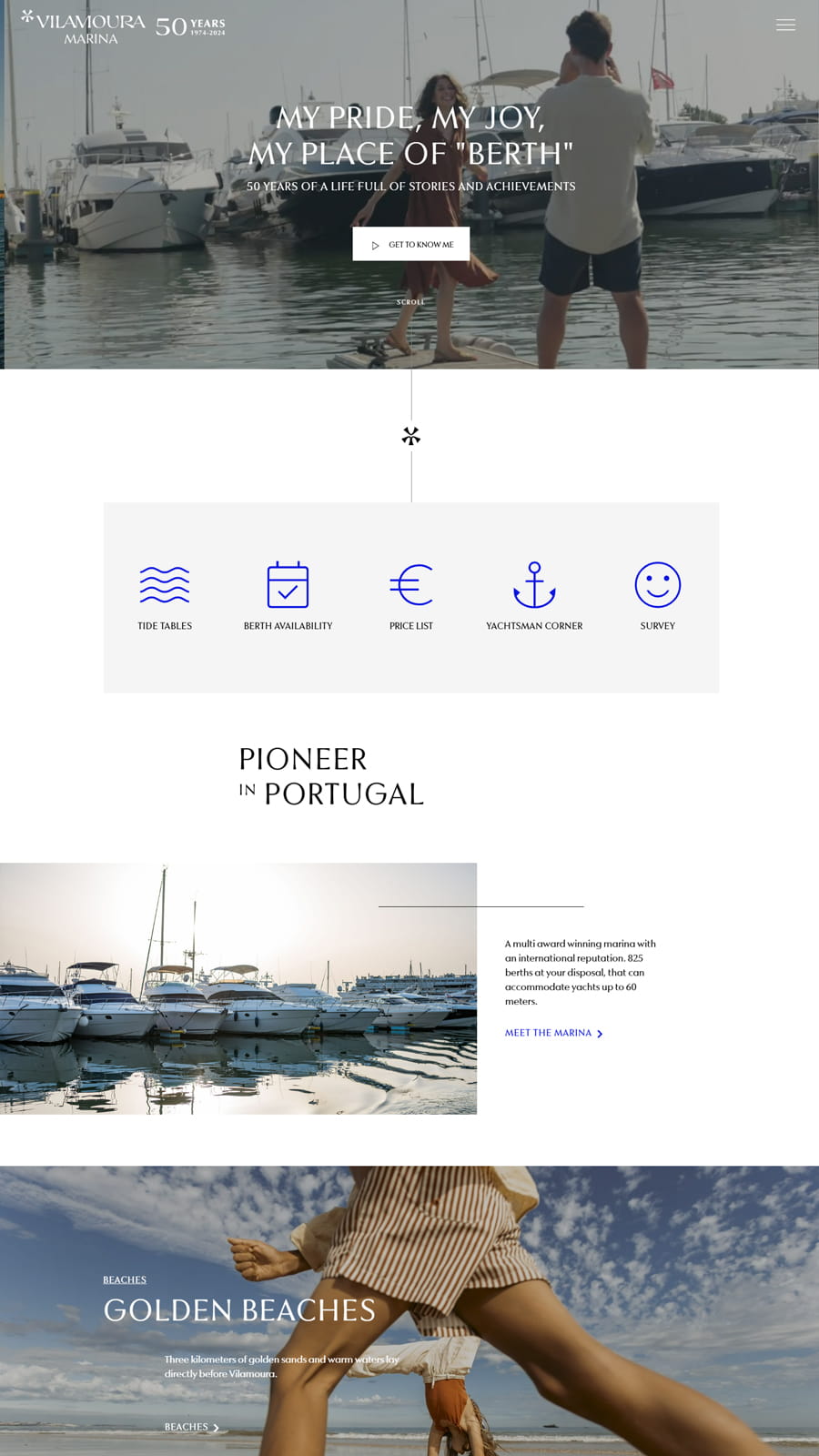 Website para turismo e lifestyle desenvolvido para a Marina de Vilamoura