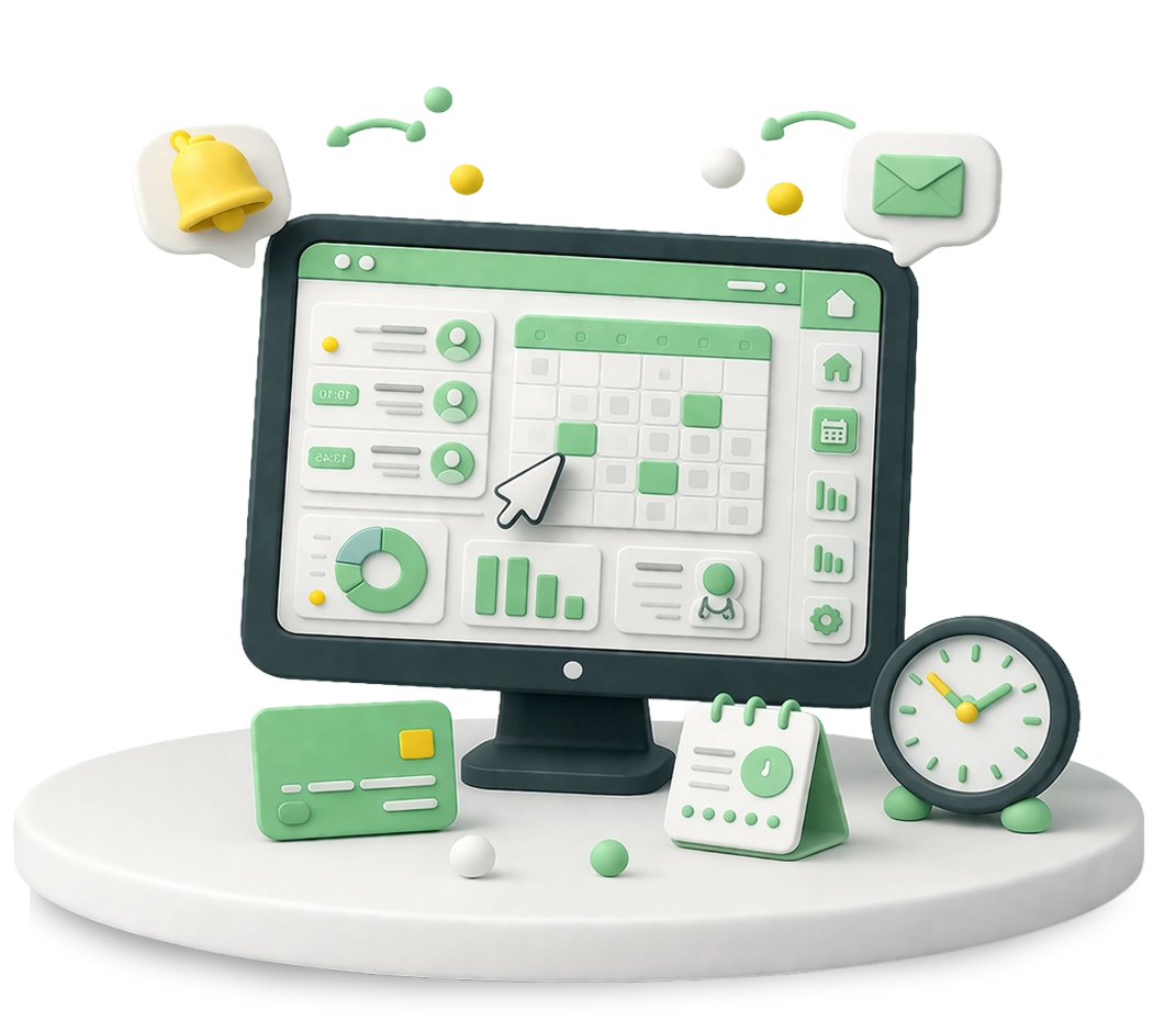 Sistema de marcações online para clínicas com agendamento automático, lembretes e pagamentos digitais